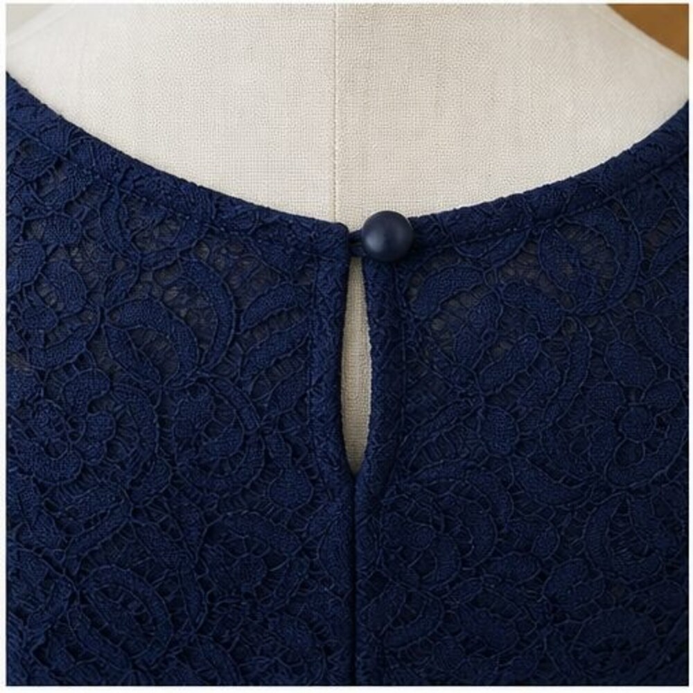 Navy Button Blouse - Picture 4 of 6